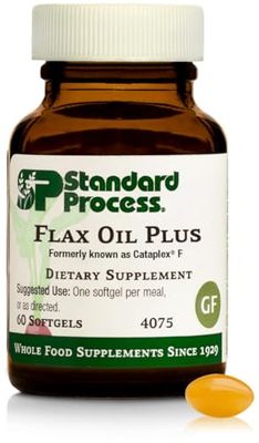 Standard Process Inc. Cataplex F - Whole Food Supplement, Metabolism, Skin Health and Hair Health with Vitamin B6, Flaxseed Oil - 60 Softgels