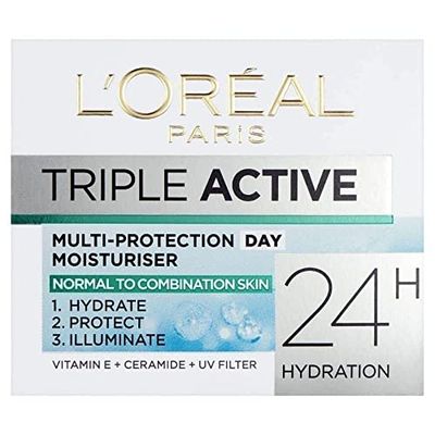 L Oreal Paris Dermo-Expertise Triple Active Day Multi-Protection Moisturiser - Normal Combination Skin (50ml)