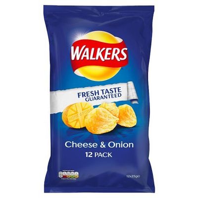 WALKERS CHEESE ONION PACK OF 20 X 25g