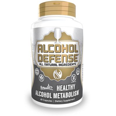 Alcohol Defense Capsules 60 Count Promotes Healthy Alcohol Metabolism Contains Dihydromyricetin, Ginger Extract