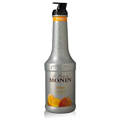 Monin - Mango Pur e, Tropical and Sweet Mango Flavor, Natural Flavors, Great for Teas, Lemonades, Smoothies, and Cocktails, Non-GMO, Vegan, Gluten-Free (1 Liter)