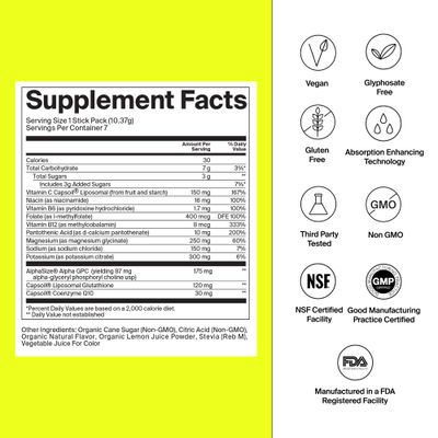 The Absorption Company Electrolyte Powder Packets - Workout Recovery Hydration Drink Mix with Liposomal Glutathione, Vitamin C Methylated B Vitamins - Mango Lemonade (14 Sticks)
