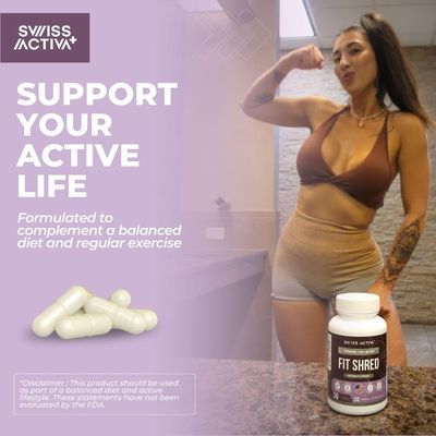 Swiss Activa Fit Shred 11-in-1 Weight Management Herbal Supplement for Energy, Digestive Support Daily Wellness Metabolism Booster Non-GMO, Veg, Natural Ingredients 30-Day Supply