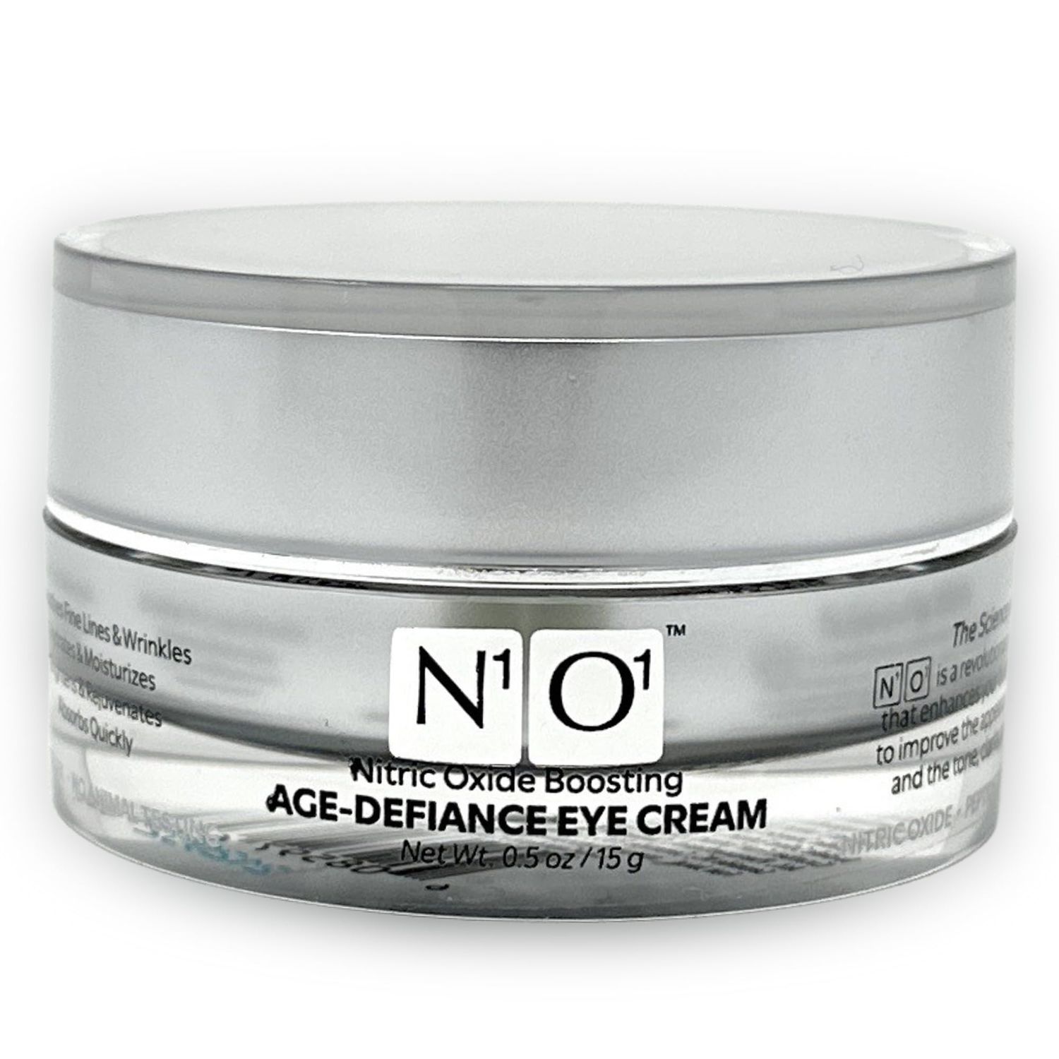 N1O1 Age-Defiance Eye Cream - Day Night Moisturizer with Nitric Oxide, Hyaluronic Acid, Complex Peptides, Ceramides - Hydrating Eye Cream for Dark Circles, Wrinkles, Fine Lines, Puffiness - 0.5 oz.