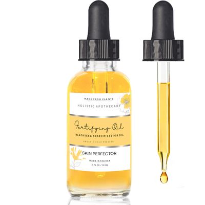 Black Seed, Rosehip Castor Oil Organic Cold Pressed Fortifying Anti Aging Miracle Facial Moisturizer Face Serum Glow Oil Hydrates Dry Wrinkled Skin Premium Natural Skincare Glass Bottle