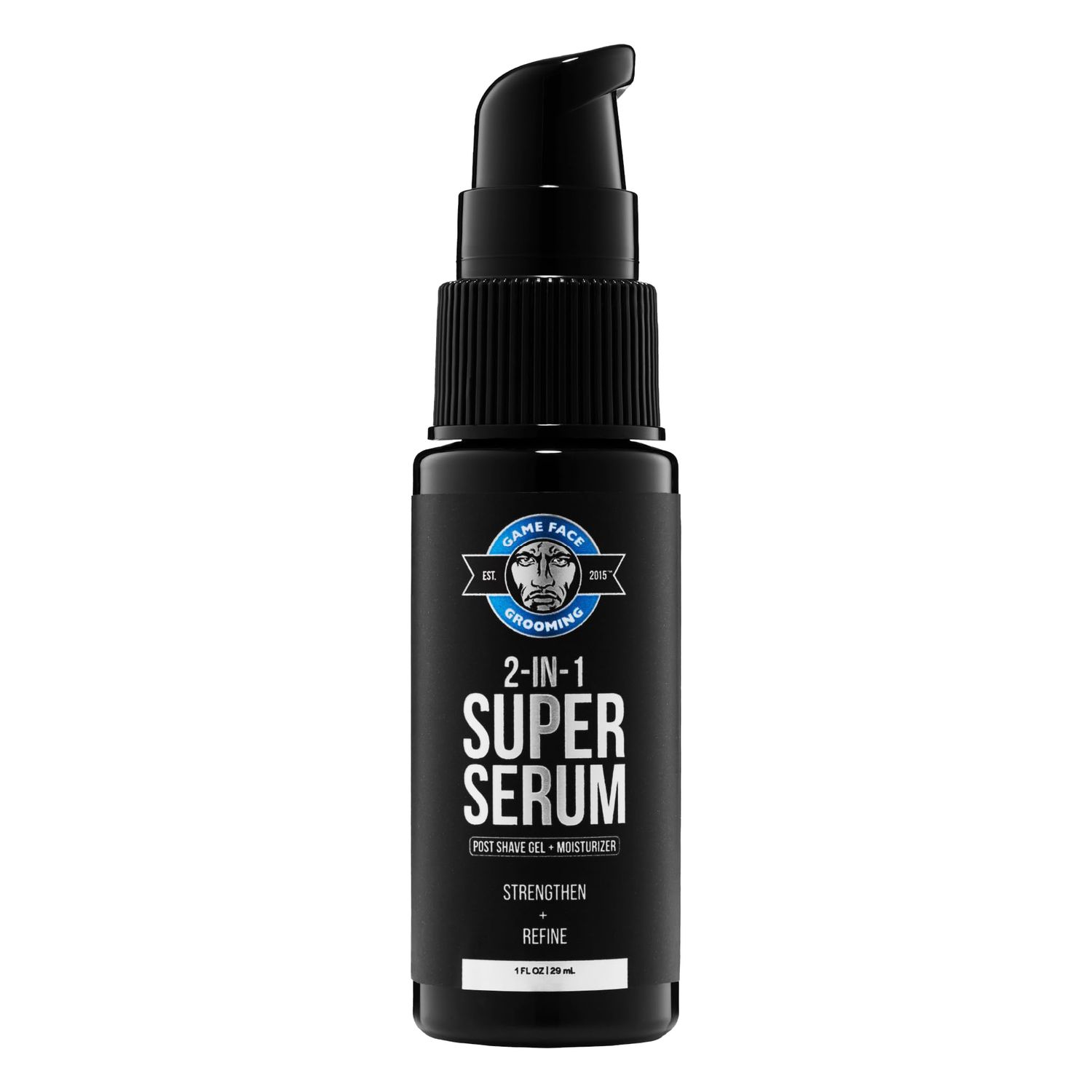 Game Face Grooming 2-in-1 Super Serum - After Shave Gel Daily Moisturizer Skin Care For Men Reduce Redness, Razor Burn, Irritation Hydrate Skin, Prevent Wrinkles
