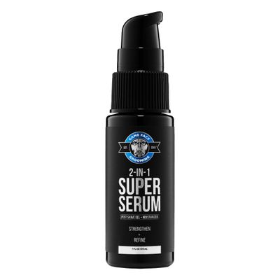 Game Face Grooming 2-in-1 Super Serum - After Shave Gel Daily Moisturizer Skin Care For Men Reduce Redness, Razor Burn, Irritation Hydrate Skin, Prevent Wrinkles