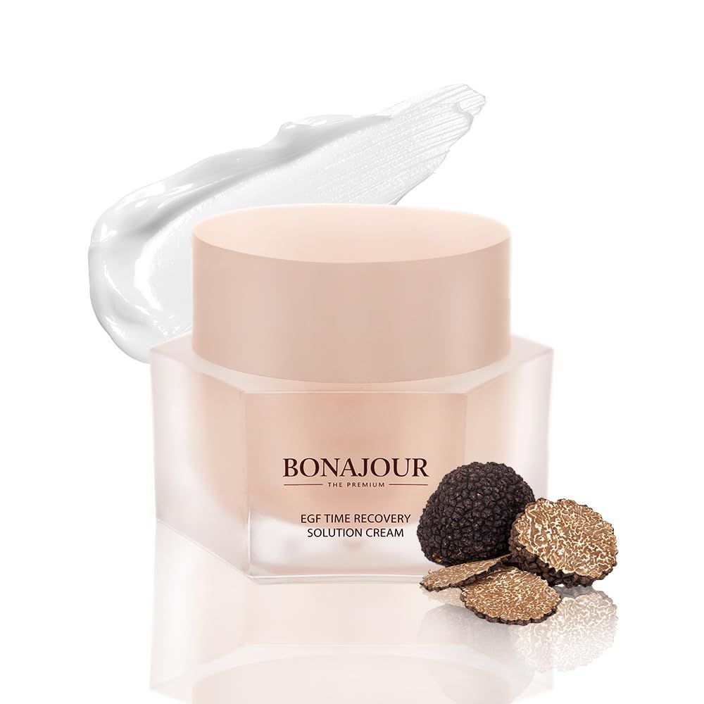 BONAJOUR] Vegan beauty EGF Time Recovery Premium High Nutrition Moisturizing Cream - Anti-Aging, Anti-Wrinkle for dry skin 1.6 Fl. Oz