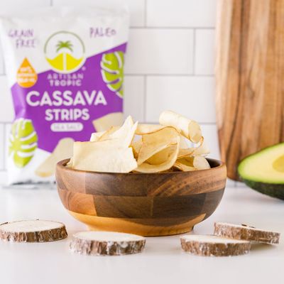 ARTISAN TROPIC Cassava Strips Sea Salt - 8 Pack, 2oz - Vegan, Paleo, Gluten Free Chips - Non-GMO Healthy Snack Potato Chip Alternative for Lunches, Dipping, Parties - Baked Cassava Flour Chips