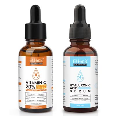Anti Aging Vitamin C Serum Hyaluronic Acid Serum Set - with Hyaluronic Acid, Skin Care Set Boost Skin Collagen,Hydrate Plump Skin, Anti Aging Wrinkle Facial Serum