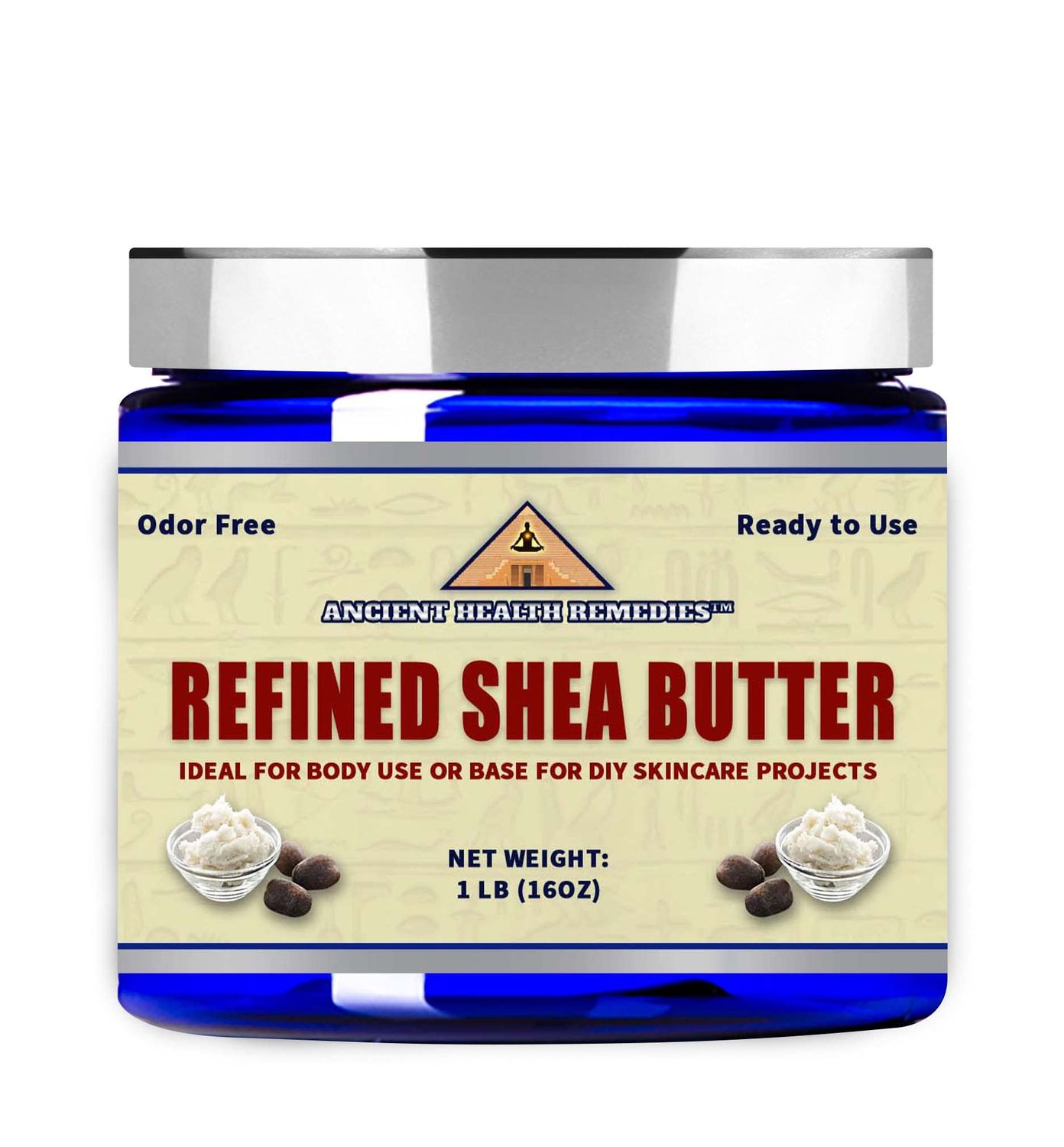 Naturally Refined AFRICAN IVORY WHITE SHEA BUTTER BLOCKSJAR UNSCENTED Bulk Size for Anti Aging, Dry Skin, DIY Body Butter Recipes Base for Skincare, Babycare and DIY Soap Making Projects. (16 oz.)