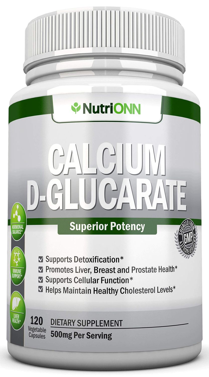 Calcium D-Glucarate - 500mg - 120 Vegetable Capsules - Superior Potency to Support Cleansing Processes, Estrogen Metabolism Hormonal Balance - Helps with Prostate, Breast Colon Health