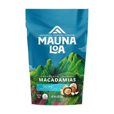 Mauna Loa Premium Chocolate Covered Macadamia Nuts, Milk Chocolate Coconut, 4 Oz Bag (Pack of 1)