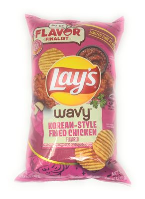 Lay&#39;s Wavy Korean Style Fried Chicken Flavored Potato Chips 7.75 oz 1 bag