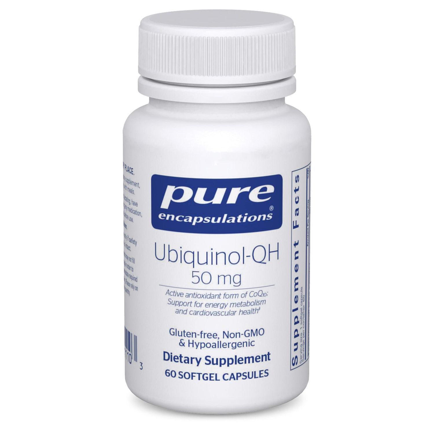 Pure Encapsulations Ubiquinol-QH 50 mg Active Form of CoQ10 to Support Immune Health, Cellular Energy, and Cardiovascular Health 60 Softgel Capsules