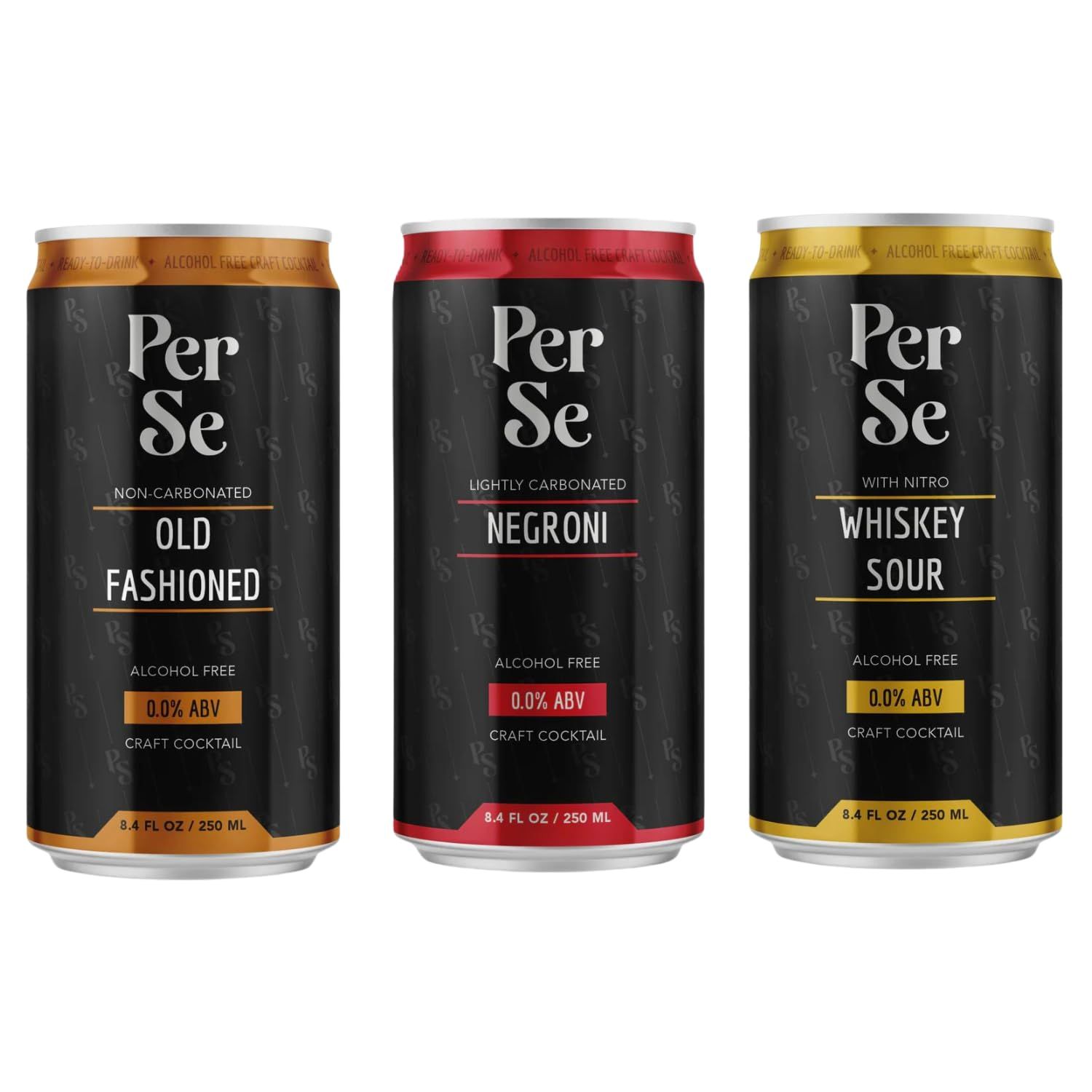 Per Se Premium Cocktail Classics Mixed Variety Pack- Negroni, Old Fashioned, and Whiskey Sour Mocktails - Alcohol Free Non Carbonated Craft Cocktail (6 Pack)
