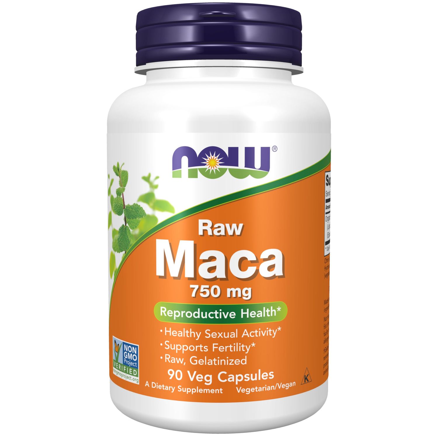 NOW Foods Supplements, Maca (Lepidium meyenii) 750 mg Raw, Reproductive Health, 90 Veg Capsules