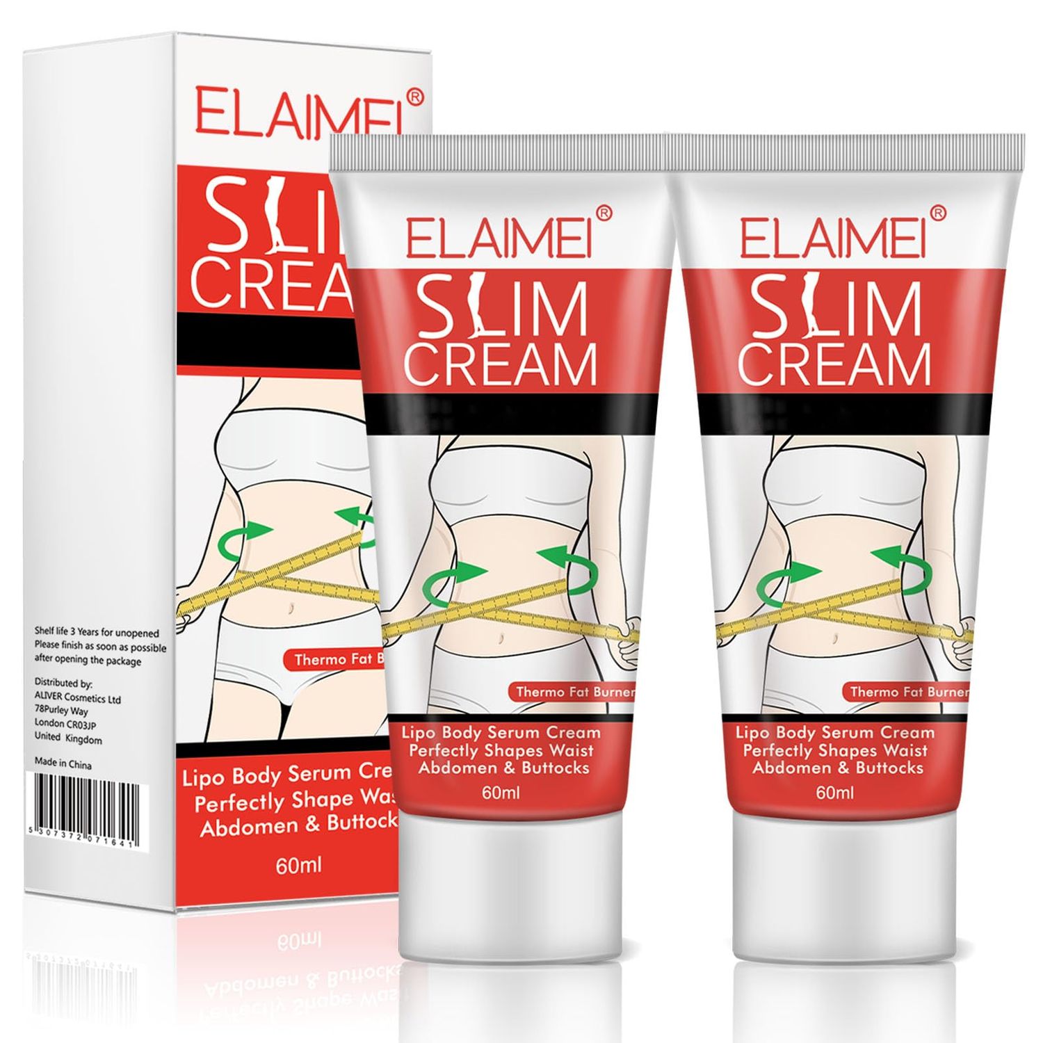 2 Pack Hot Cream, Slimming Fat Burning Cream for Belly, Waist, Buttocks. That Burns Moisturizing Firming - Goodbye Cellulite WomenMen Weight Loss, 60.0 milliliters
