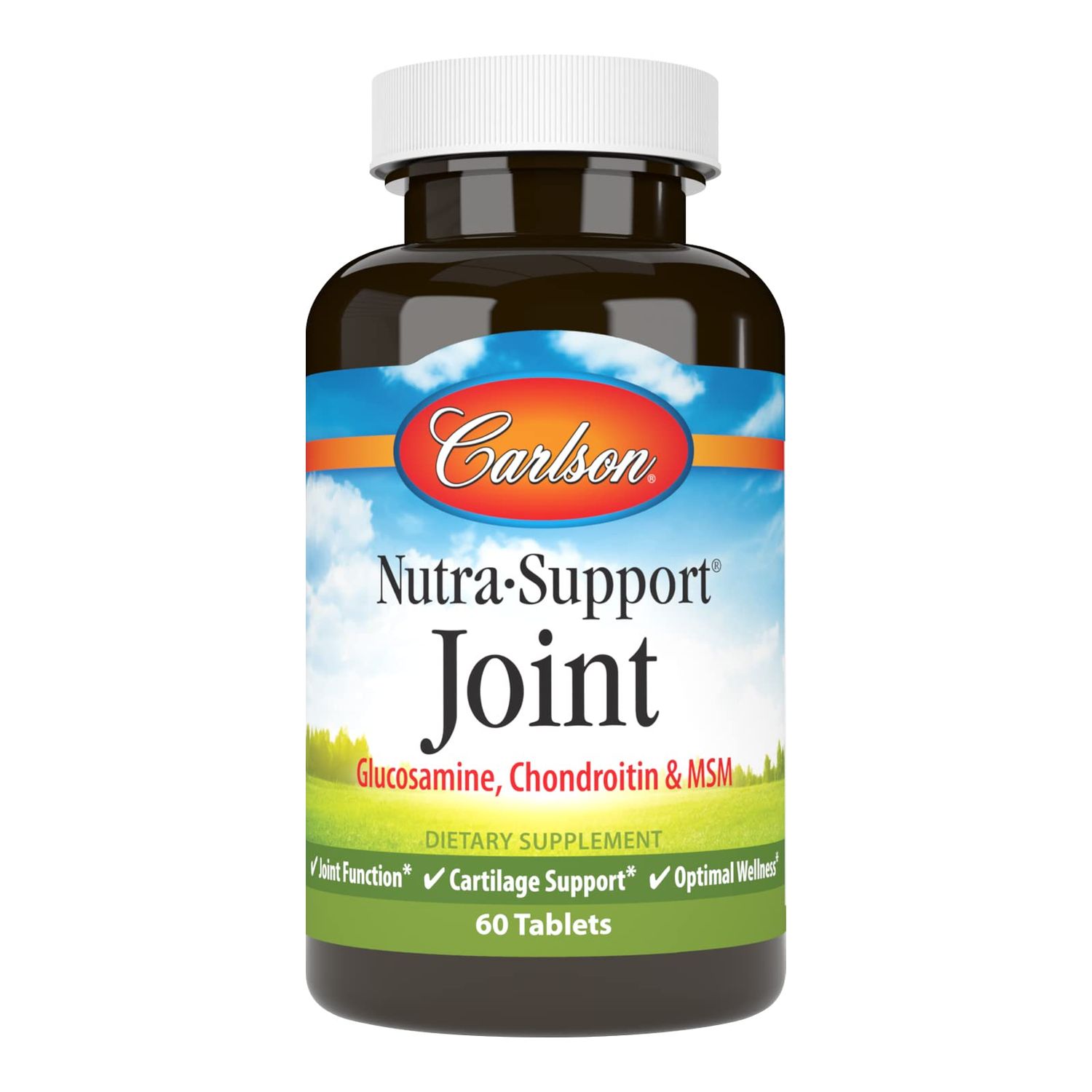 Carlson - Nutra-Support Joint, Glucosamine Chondroitin MSM, Joint Function, Cartilage Support Optimal Wellness, 60 tablets