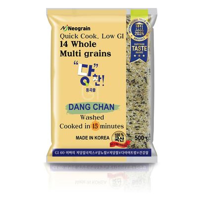 Neograin Multigrain Rice, 14 Grains, Low GI Under 60, Quick Cook, Low Calorie, Low Sugar, 500g (17.6 oz), Made in Korea