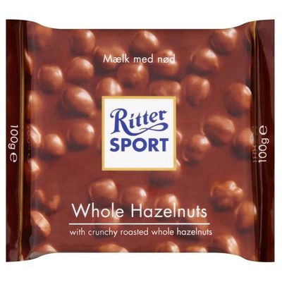 Ritter Sport Milk Chocolate Bar - Whole Hazelnuts (100g)