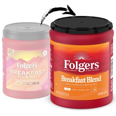 Folgers Breakfast Blend medium_roast Ground Coffee, Smooth Mild Coffee, 9.6 Ounce Canister