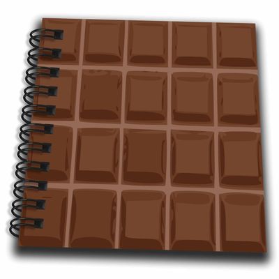3dRose db_56655_3 Funny Dark Chocolate Bar Squares Design for Chocoholics Sweet Tooth&#39;s and Chocolate Lovers Mini Notepad, 4 by 4&quot;