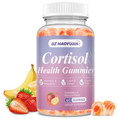 Cortisol Supplements for Women Men - Cortisol Gummies with Magnesium Glycinate, Ashwagandha, L-Theanine, Vitamin B Complex for Relaxation, Sleep, Calm Mood Focus - Vegan, Sugar Free Filled Gummies