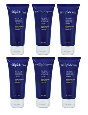Trilipiderm 3oz TSA Travel Size 6-Pack All-Body Moisturizer with SPF 30 for Body, Face, Hands, Feet