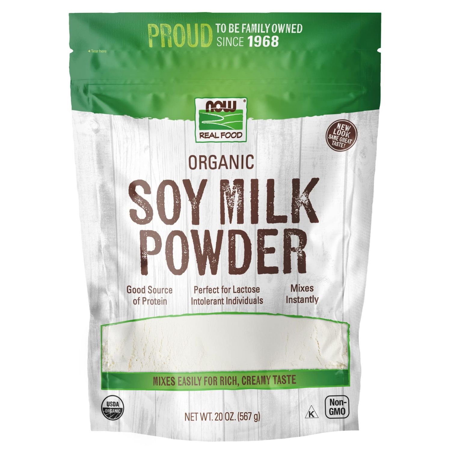 NOW Foods, Organic Soy Milk Powder, Instant Mix Dairy Alternative, Non-GMO, 20-Ounce (Packaging May Vary)