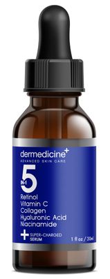 5 in 1 Potent Face Serum with Retinol, Vitamin C, Collagen, Hyaluronic Acid, Niacinamide May Help Improve Appearance of Fine Lines and Reduce Appearance of Dark Spots 1 fl oz 30 ml