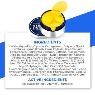 Gold Under Eye Patches For Puffy Eyes And Dark Circles - Overnight eye patches for Anti-Aging with Collagen Hyaluronic Acid -Under Eyes Mask for Removing Dark Circles, Puffiness Wrinkles