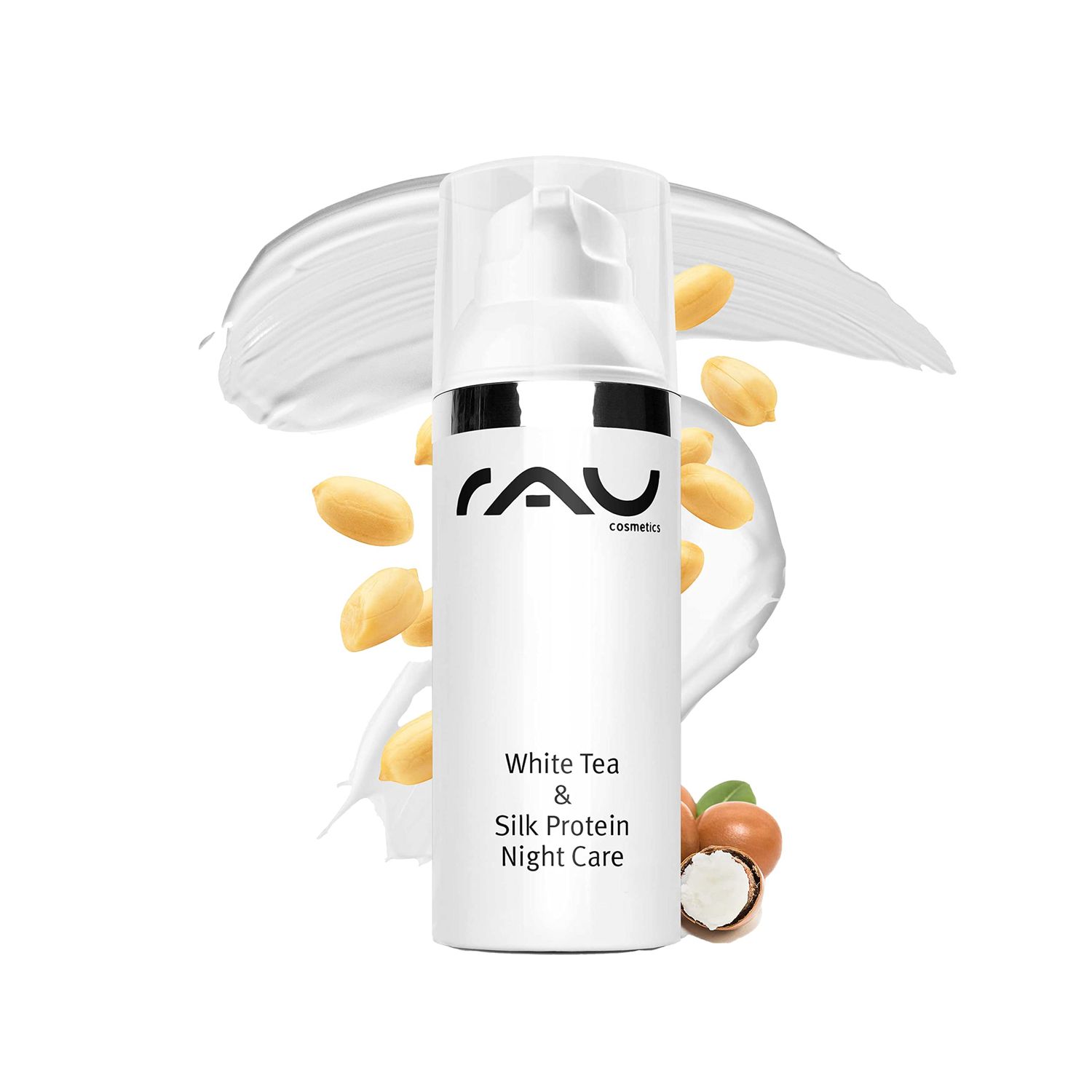 RAU White Tea Silk Protein Night Care (1.7 Fl.oz) - Regenerating face mask with white tea - anti dryness moisturizer mask for dry skin - anti-aging face mask - over night repair