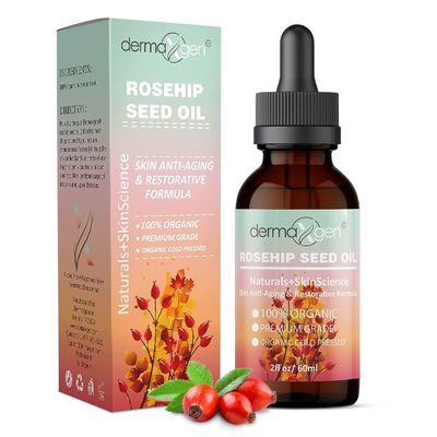 DERMAXGEN Rosehip Seed Oil 2 Fl Oz -100 Organic Cold Pressed - Anti-aging Moisturizing Treatment For Face, Hair, Skin Nails, Acne Scars, Anti-wrinkle.