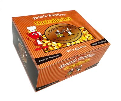 Brittle Brothers Nashville Hot Peanut Brittle - 16 oz. Box : Voted 1-4x s more Nuts - Gift Set Cashew Pecan Bacon Corporate Christmas Mother Father Chocolate