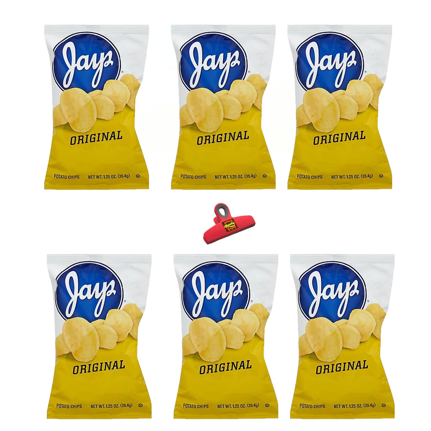 Munchie Box Jay&#39;s Original Potato Chips an Iconic Chicago Style Classic flavor thin Cut and Crispy (Pack of ( 6 ) 1.25 Oz Bags)