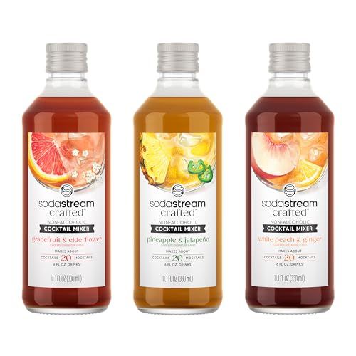 SodaStream Crafted Cocktail Mixers: Non-alcoholic mixers expertly crafted for sparkling cocktails mocktails, Variety Pack, 11.1 FL OZ (Pack of 3)