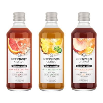 SodaStream Crafted Cocktail Mixers: Non-alcoholic mixers expertly crafted for sparkling cocktails mocktails, Variety Pack, 11.1 FL OZ (Pack of 3)