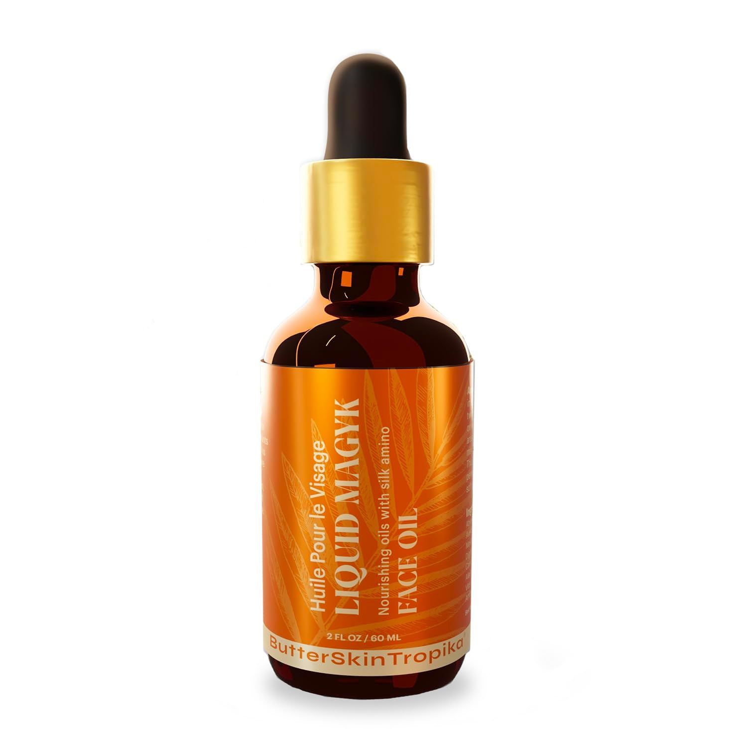 ButterSkinTropika Liquid Magyk Face Oil Hydrating Facial Oil Serum with Silk Amino, Fats, Antioxidants Carotenoids, Lycopene and Vitamins E, C A
