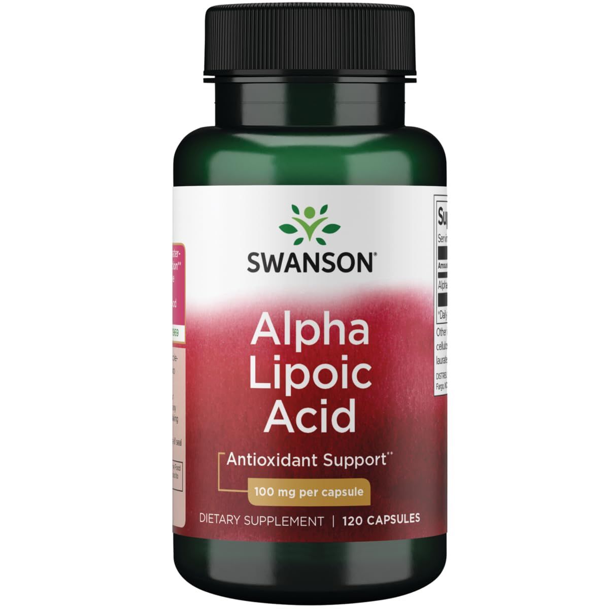 Swanson Alpha Lipoic Acid - Natural Supplement Supporting Healthy Blood Pressure Levels Already Within a Normal Range - Promotes Carbohydrate Metabolism - (120 Capsules, 100mg Each)