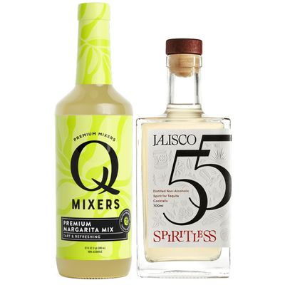 Spiritless Jalisco 55 Distilled Non-Alcoholic Tequila Bundle with Q Mixers Margarita Mix (Margarita) - Premium Zero-Proof Liquor Spirits for a Refreshing Experience