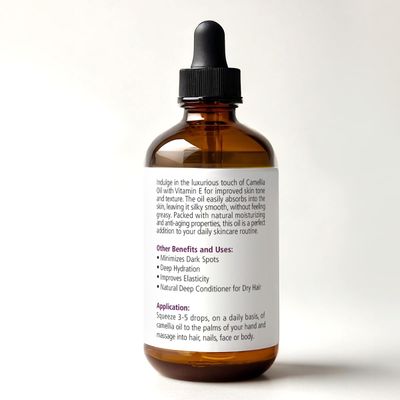 Renewalize ORGANIC CAMELLIA SEED OIL Skin Moisturizer Unrefined Cold Pressed 100 Percent Pure Large 4 fl oz bottle Moisturizing Oil for Hair Face Skin and Body