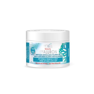 Hyaluron Amber Algae Anti-Aging Day and Night Cream with Micro-Collagen and Hyaluronic Acid for Age 40 and Above - 50 ml