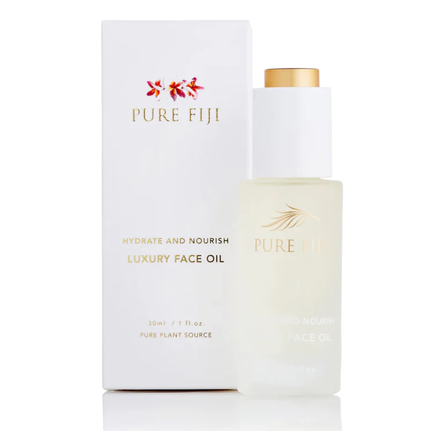 PURE FIJI Hydrate Nourish Luxury Face Oil Face Moisturizer for Women, Skin Brightening Serum - Anti Aging, Reduce Wrinkles Dark Spots, Coconut Oil For Face Organic, 1 Fl.Oz