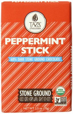 Taza Chocolate Organic Amaze Bar 60 Stone Ground, Peppermint Stick, 2.5 Ounce (1 Count), Vegan