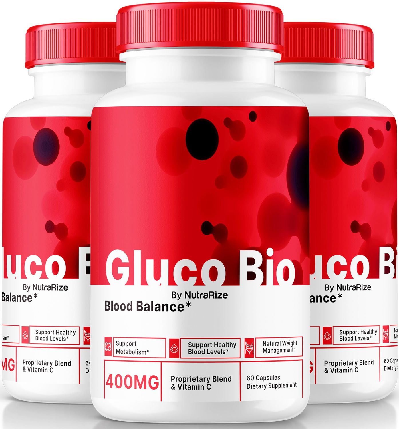 NutraRize (3 Pack) GlucoBio Capsules, Official Gluco Bio Supplement, All Natural Formula to Support Overall Health and Wellness, Premium Vitamin Pills, GlucoBio Reviews (180 Capsules)
