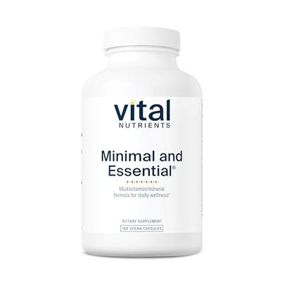Vital Nutrients Minimal and Essential Multivitamin Vegetarian One per Day Multi Vitamin, Mineral, Antioxidant Supplement Iron-Free Gluten, Dairy, Soy Free Non-GMO 180 Capsules