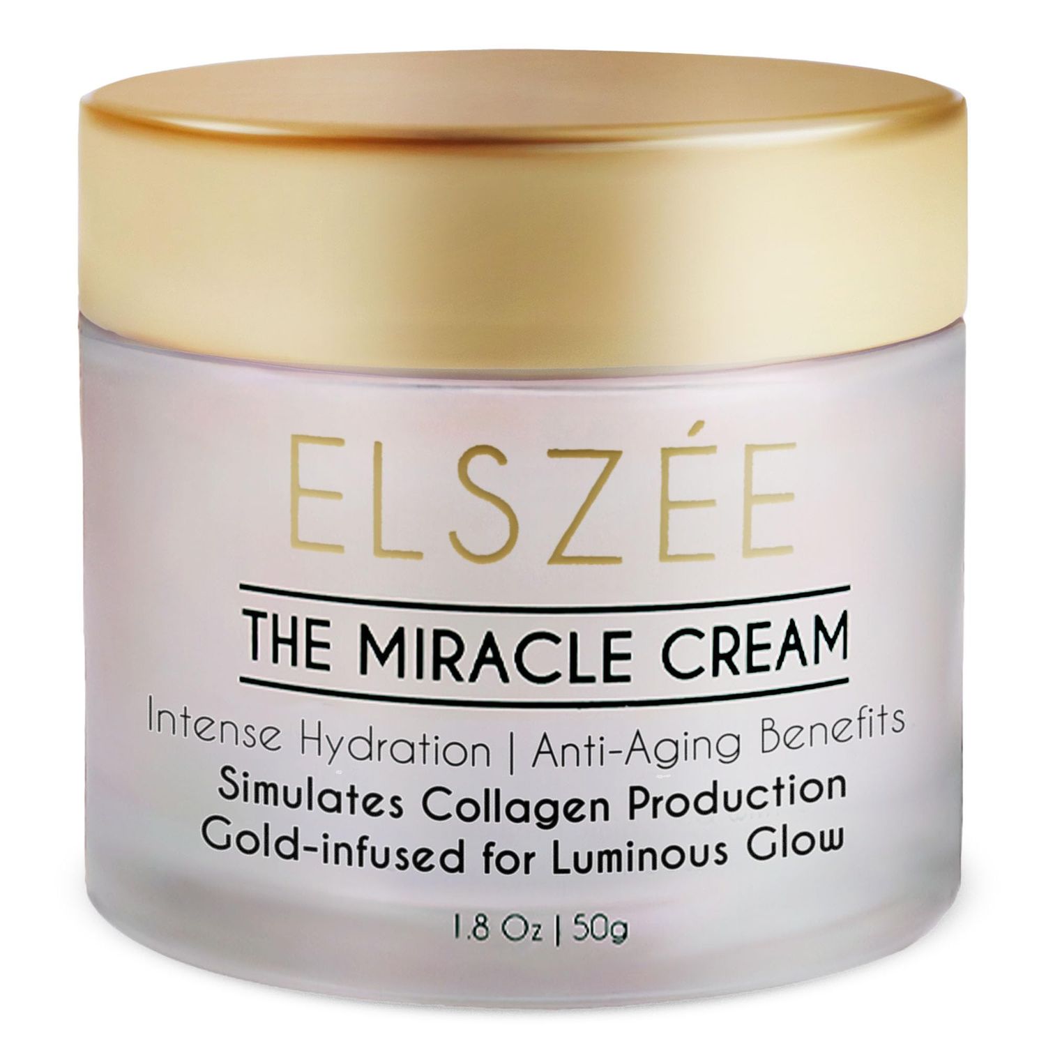 ELSZ E The Miracle Cream - Anti-Aging Face Neck Cream with Gold Particles Intense Hydration Wrinkle Repair Plumping Smoothing Formula for Luminous Skin Luxury Skincare 1.7 oz