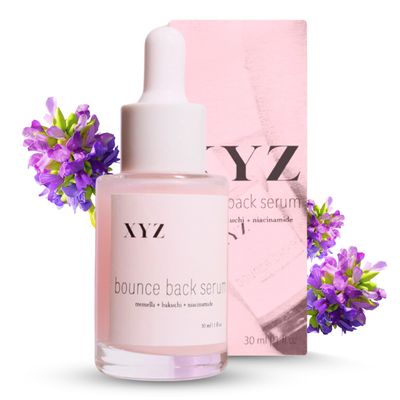 XYZ Skin Bounce Back Face Serum with Retinol-Alternative Bakuchiol - Soothe, Hydrate, and Brighten Skin with Bakuchiol, Tremella Mushroom, and Niacinamide - 1fl oz (30mL)