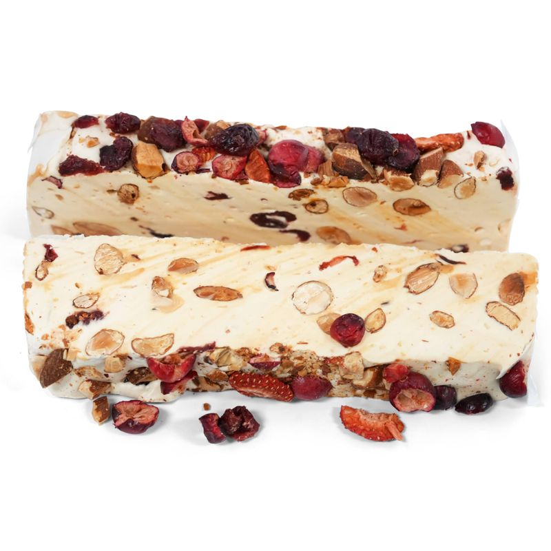 Andy Anand Almonds with Red Fruits, Nougat Soft Brittle Turron, with Wildflower Honey, Flown in from France, Made in Authentic Traditional French way, Taste in Every Bite(7 Oz)
